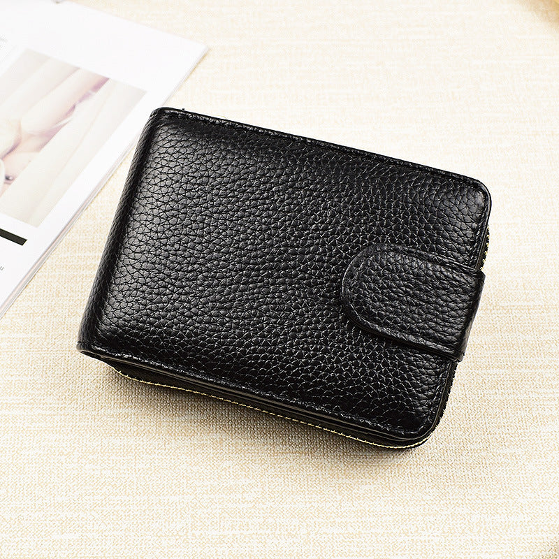 Men Wallets Man'S Card Genuine Leather Clutch Wallets Purses Driver'S License Cover Zipper Organ Women'S Wallet Card Wallet