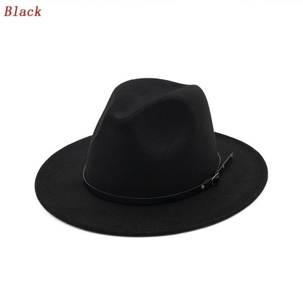 Men / Women Vintage Wide Brim Hat Church Party Ladies Felt Jazz Cap Cowboy Party Hat