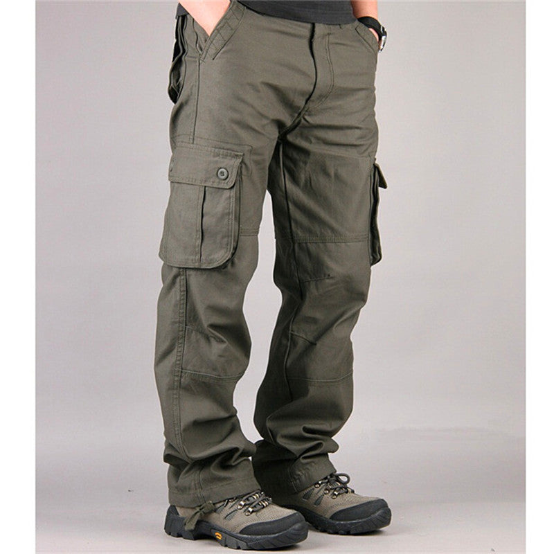 Men'S Cargo Pants Mens Casual Multi Pockets Military Large Size 44 Tactical Pants Men Outwear Army Straight Slacks Long Trousers