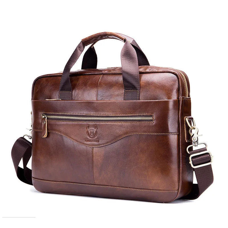 Men&#39;S Cowhide Leather Briefcase Mens Genuine Leather Handbags Crossbody Bags High Quality Luxury Business Messenger Bags Laptop