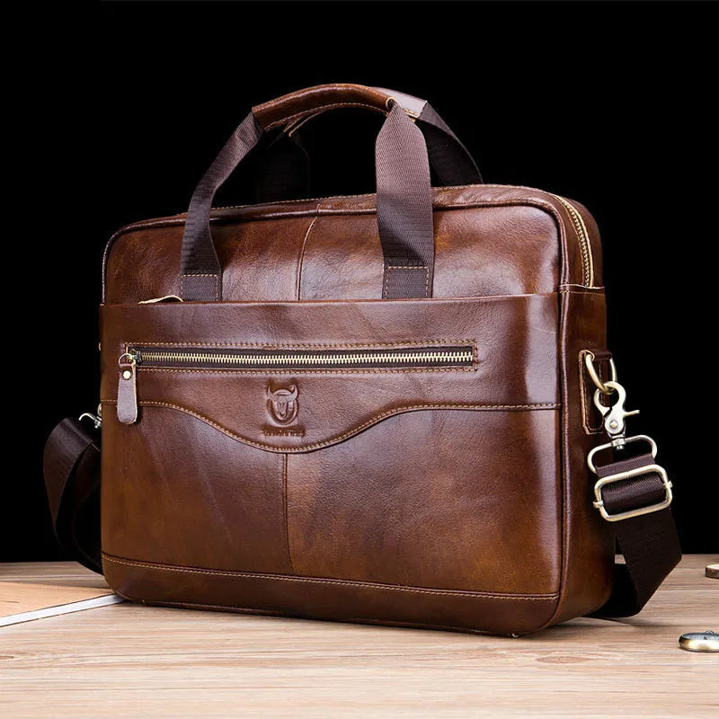 Men&#39;S Cowhide Leather Briefcase Mens Genuine Leather Handbags Crossbody Bags High Quality Luxury Business Messenger Bags Laptop