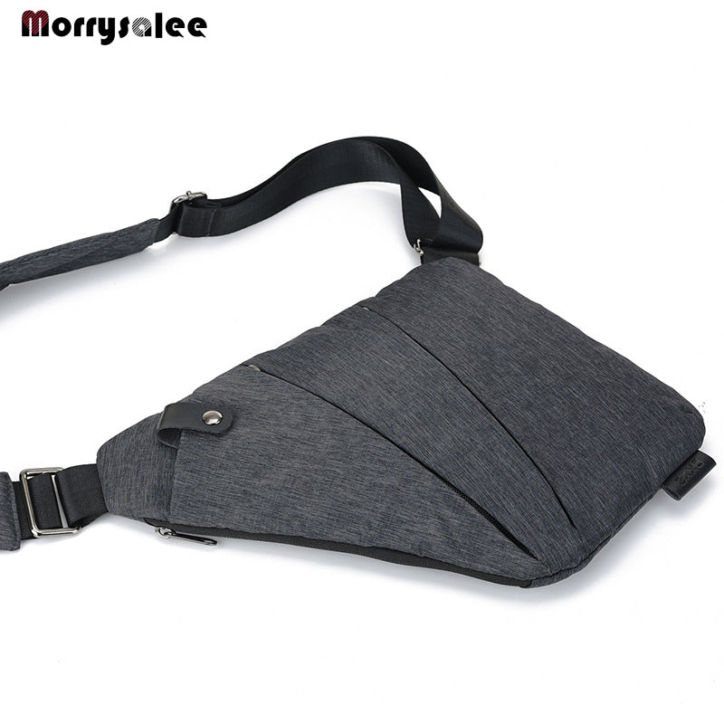 Men'S Nylon Chest Bag Messenger Pocket Multi-Function Crossbody Bags Shoulder Bags Male Messenger Bag Solid Bag Handbags Fashion