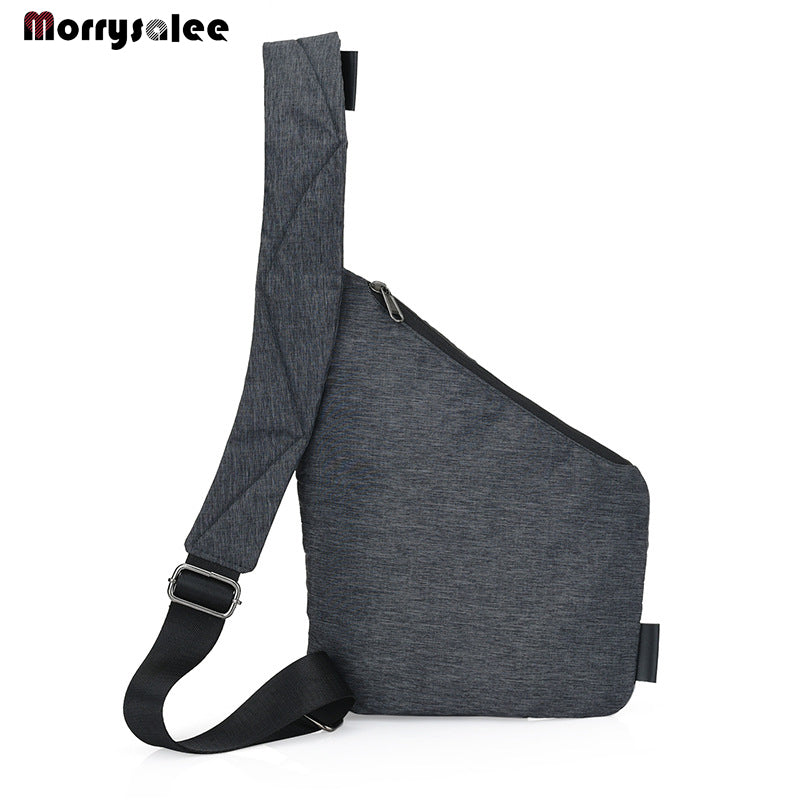 Men'S Nylon Chest Bag Messenger Pocket Multi-Function Crossbody Bags Shoulder Bags Male Messenger Bag Solid Bag Handbags Fashion