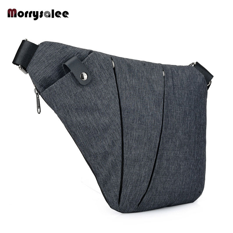 Men'S Nylon Chest Bag Messenger Pocket Multi-Function Crossbody Bags Shoulder Bags Male Messenger Bag Solid Bag Handbags Fashion