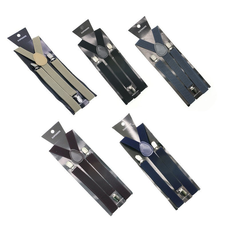 Mens Adult Womens Unisex Clip-On Suspenders Elastic Y-Shape Adjustable Braces 2.5Cm Width Candy Color