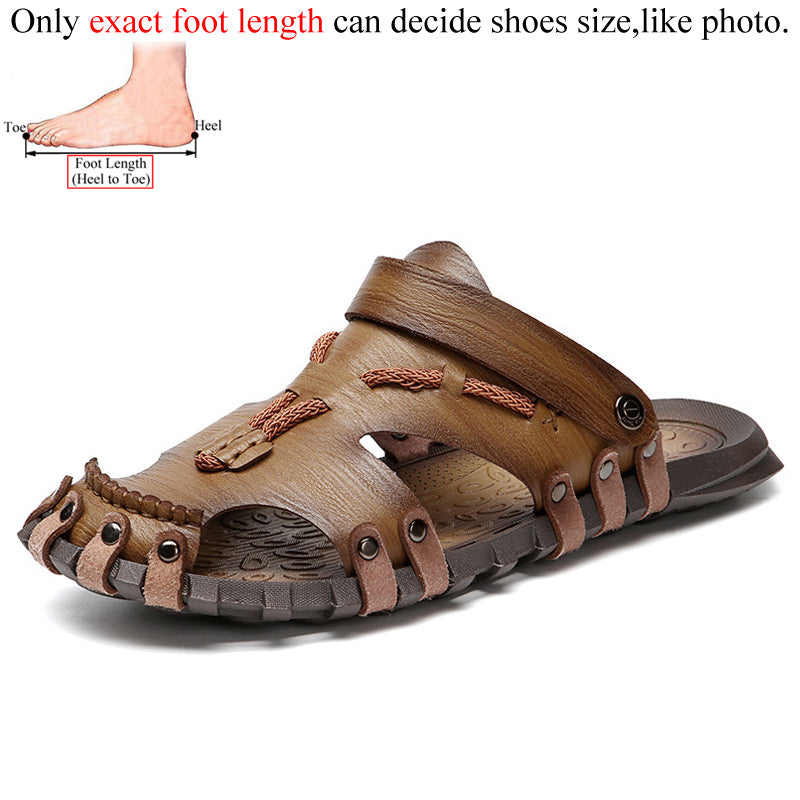 Microfiber Leather Summer Breathable Casual Slip On Flat Mens Sandals Beach Sandal Man Shoes Sandles Sandalen Heren Comfort Soft