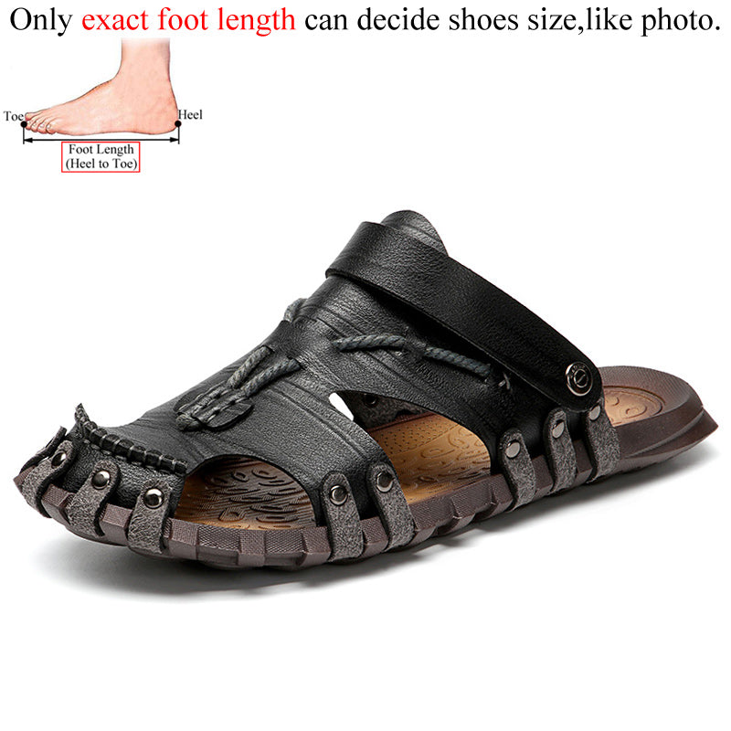 Microfiber Leather Summer Breathable Casual Slip On Flat Mens Sandals Beach Sandal Man Shoes Sandles Sandalen Heren Comfort Soft