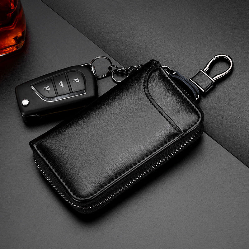 Mini Card Bag Keychain Men Women Key Holder Organizer Pouch Cow Split Car Key Bag Wallet Housekeeper Key Case