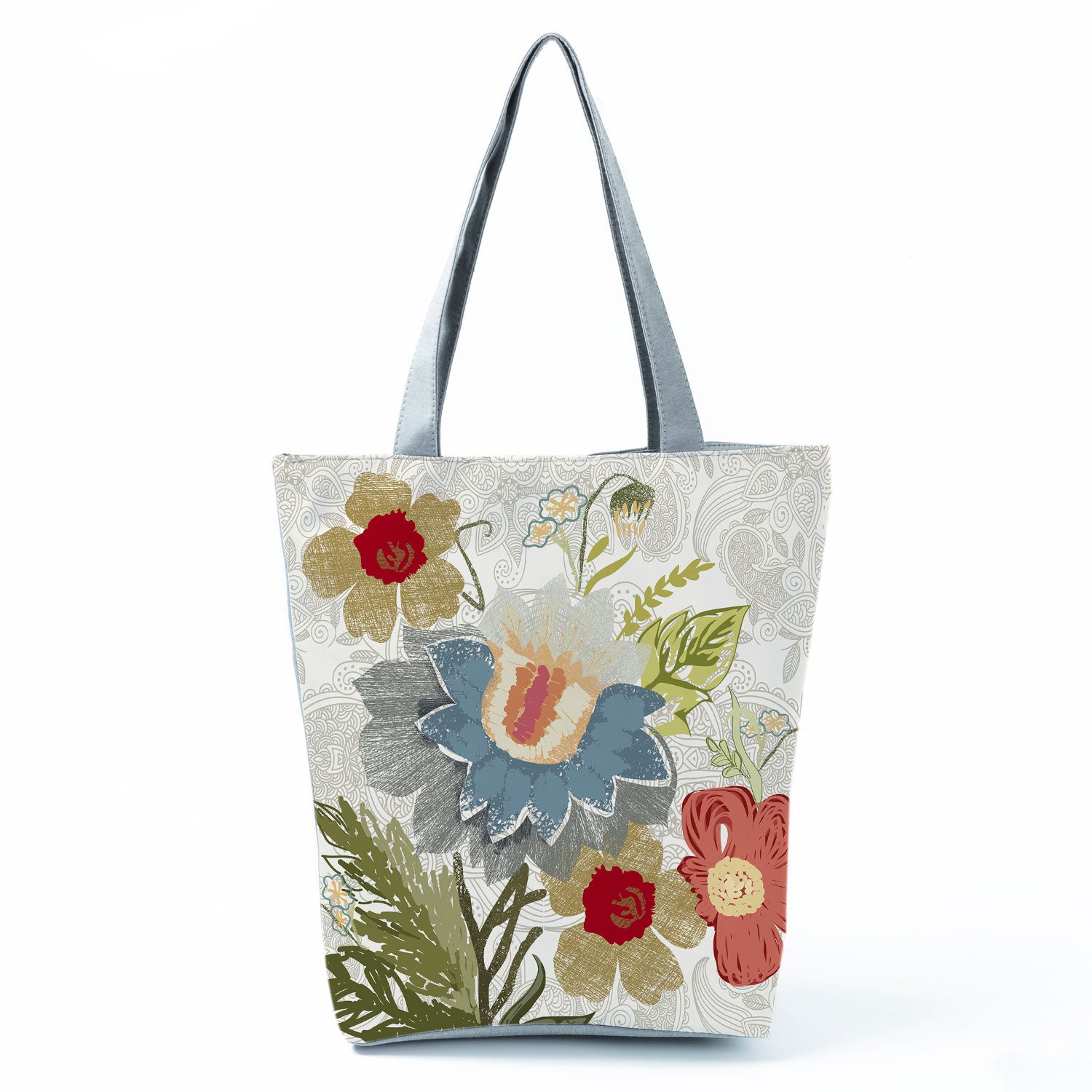 Miyahouse Floral Printed Handbag Women Shoulder Bag Canvas Summer Beach Bag Daily Use Female Shopping Bag Lady All-Match Eco