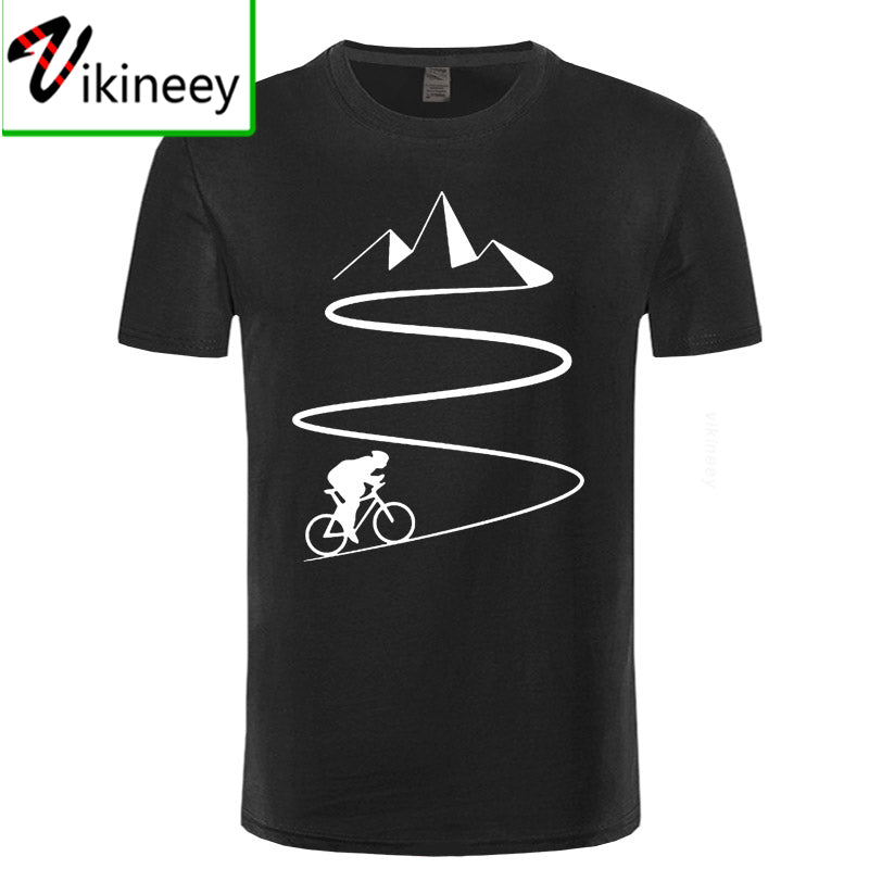 Mountain Bike Heartbeat Funny Biker T Shirt Oversized Custom Short Sleeve Mens Bicycle Cycling T-Shirt Fashion Family Cotton