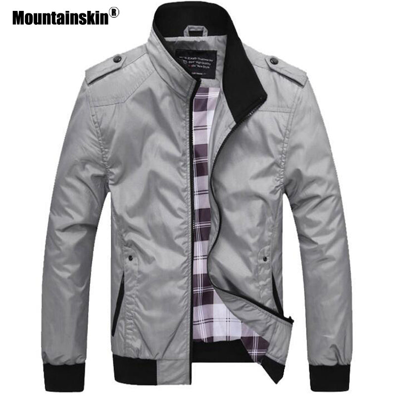 Mountainskin Men'S Casual Jackets 4Xl Fashion Male Solid Spring Autumn Coats Slim Fit Military Jacket Branded Men Outwears Sa432