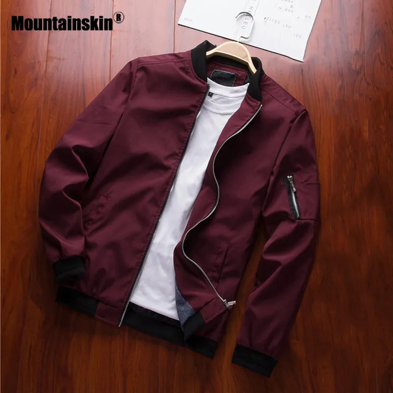 Mountainskin Mens Jackets Spring Autumn Casual Coats Bomber Jacket Slim Fashion Male Outwear Mens Brand Clothing Sa585