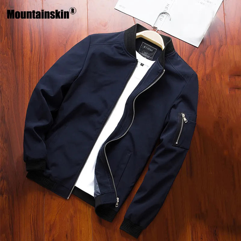 Mountainskin Mens Jackets Spring Autumn Casual Coats Bomber Jacket Slim Fashion Male Outwear Mens Brand Clothing Sa585