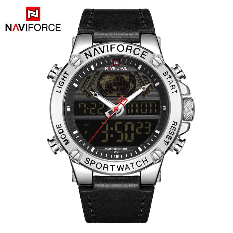 Naviforce Luxury Mens Sport Watches Military Waterproof Digital Alarm Chronograph Quartz Wristwatch Male Clock Relogio Masculino