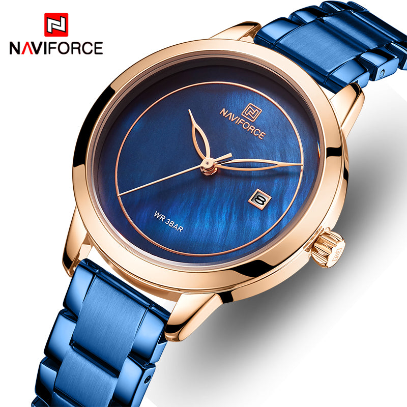 Naviforce Women Watch Stainless Steel Lady Wristwatch Fashion Waterproof Ladies Watches Simple Girl Clock Gift Relogio Feminino