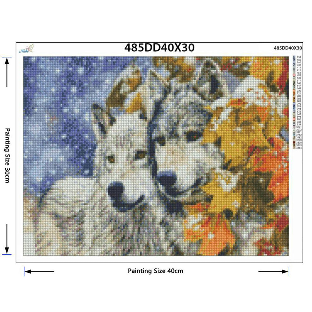 Nabi 5D Diy Diamond Painting Wolf Snow Diamond Embroidery Animal Full Round Mosaic Home Decor Needlework 100% Square Dill Paint