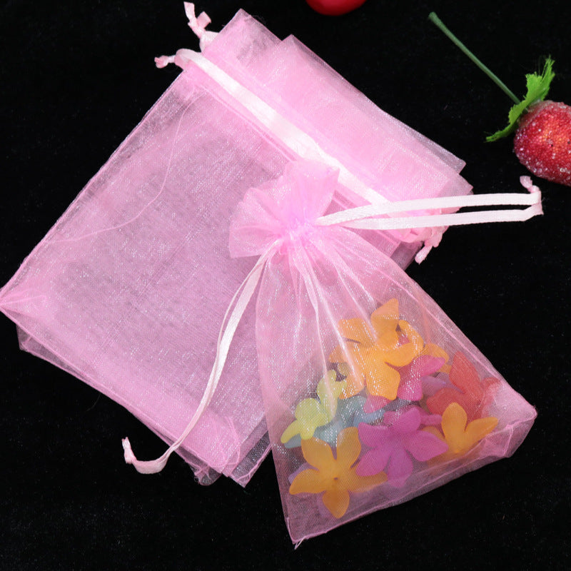 New 10Pcs (8Sizes )Organza Bags Wedding Party Pouches Nice Gift Bag 21 Colors Selection Jewelry Packaging Transparent Gauze Bag