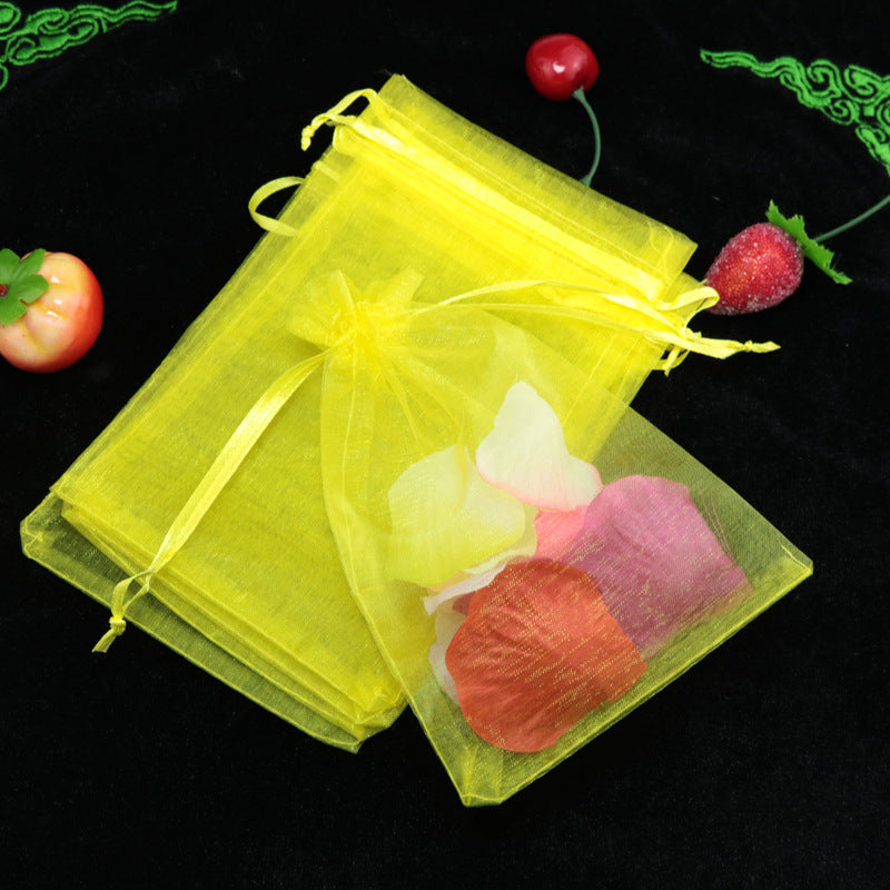 New 10Pcs (8Sizes )Organza Bags Wedding Party Pouches Nice Gift Bag 21 Colors Selection Jewelry Packaging Transparent Gauze Bag