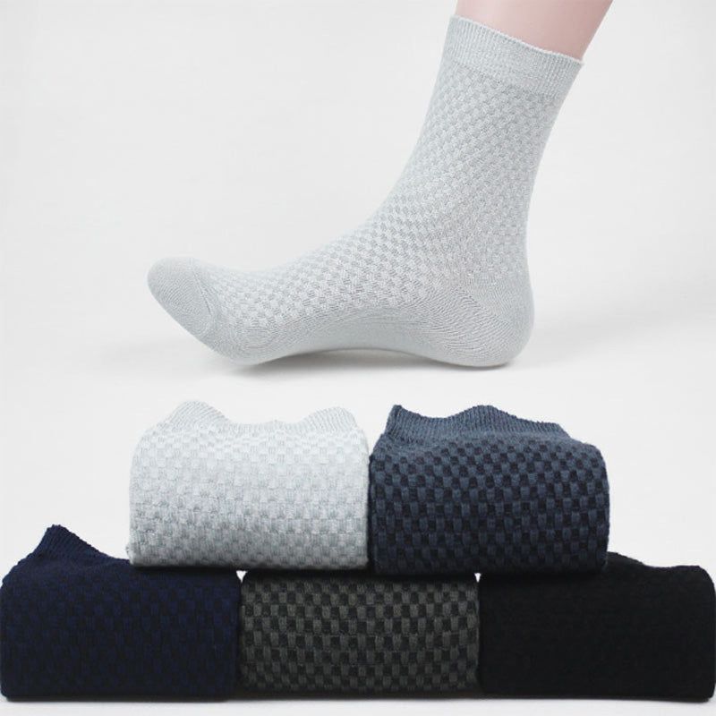 New Bamboo Fiber Men Socks Classic Deodorant Business Brand Crew Socks Men High Quality Casual Compression Socks 5Pairs / Lot