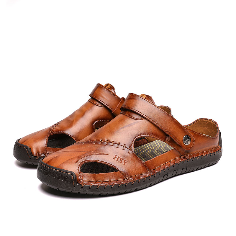 New Casual Men Soft Sandals Comfortable Men Summer Leather Sandals Men Summer Outdoor Beach Sandals