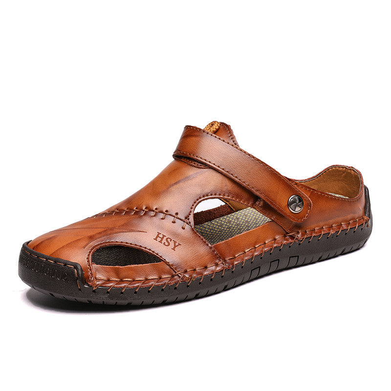 New Casual Men Soft Sandals Comfortable Men Summer Leather Sandals Men Summer Outdoor Beach Sandals