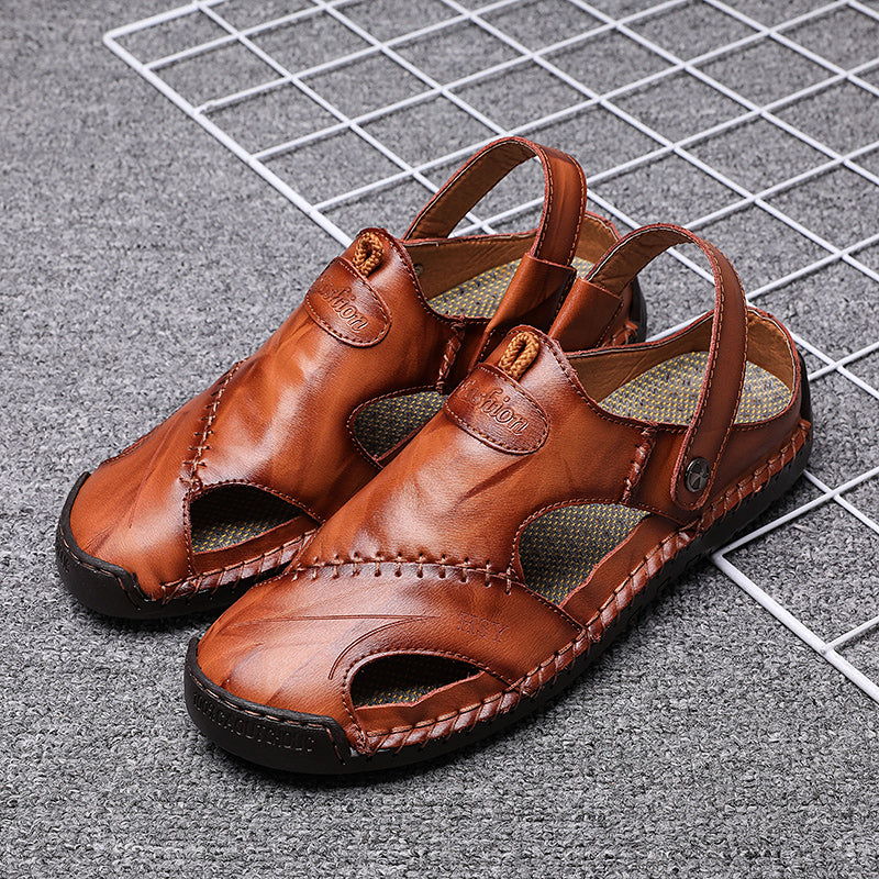 New Casual Men Soft Sandals Comfortable Men Summer Leather Sandals Men Summer Outdoor Beach Sandals