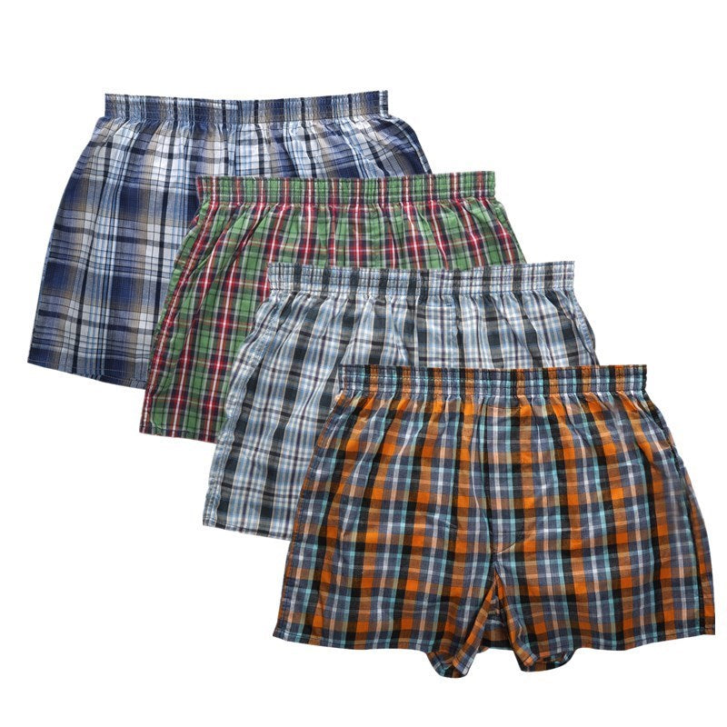 New Classic Plaid Men Arrow Pants Casual Fashion Brand High Quality Boxer 4Pcs/Lot Mens Cotton Boxers Men'S Shorts Underwear