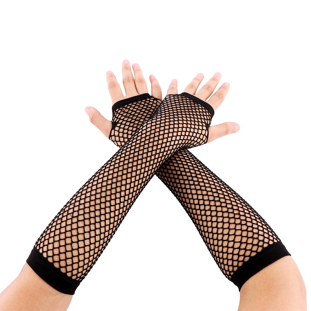 New Fashion Neon Fishnet Fingerless Long Gloves Leg Arm Cuff Party Wear Fancy Dress For Womens Sexy Beautiful Arm Warmer