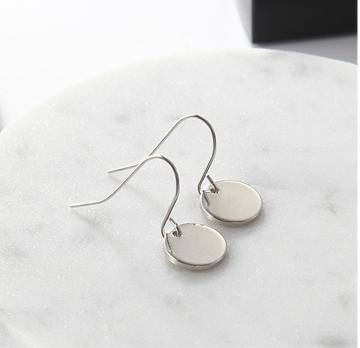 New Fashion Personality Minimalist Geometric Metal Mini-Disc Earrings, Round Earrings Jewelry Wholesale And Retail Women'S Gifts
