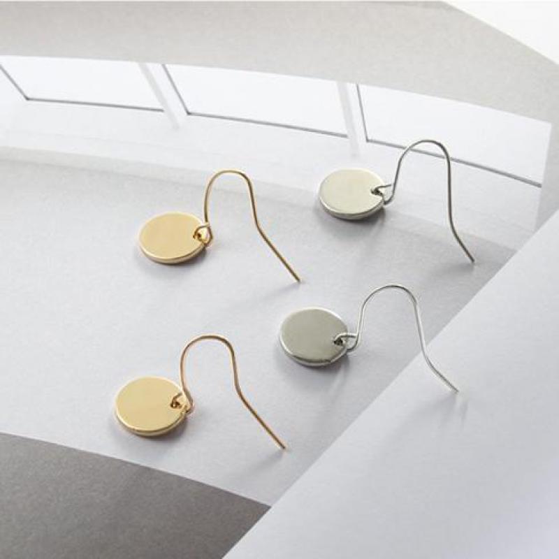 New Fashion Personality Minimalist Geometric Metal Mini-Disc Earrings, Round Earrings Jewelry Wholesale And Retail Women'S Gifts