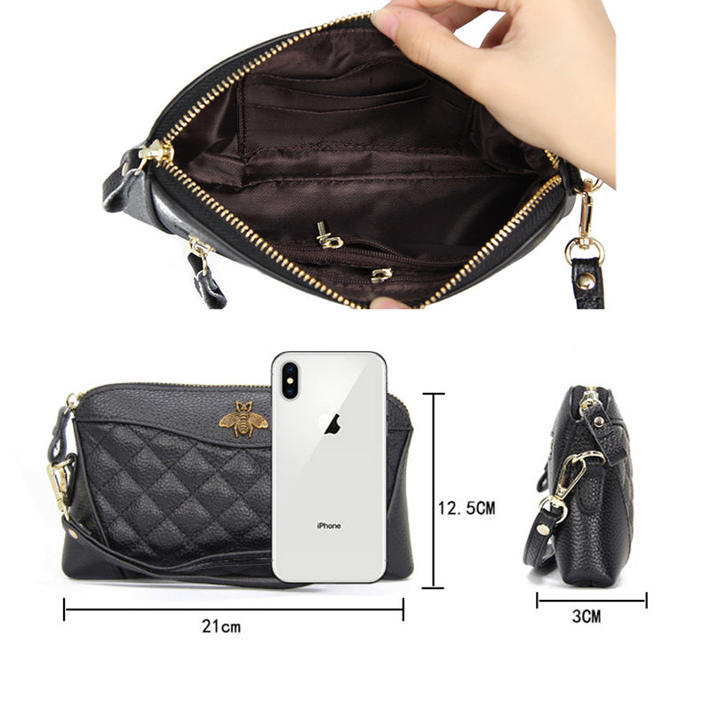 New Fashion Top Layer Cowhide Wallet Shell Type Soft Zipper Handbag For Woman Designer Brand Clutch Lovely Purse Long Wallet