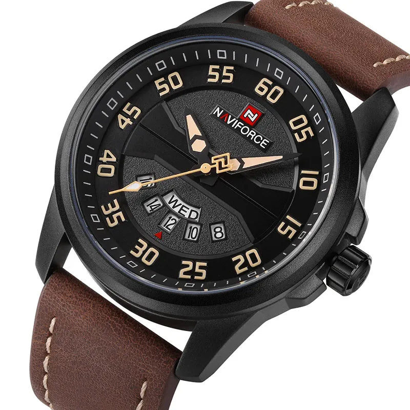 New Luxury Brand Naviforce Men Fashion Casual Watches Men&#39;S Quartz Clock Man Leather Strap Army Military Sports Wrist Watch
