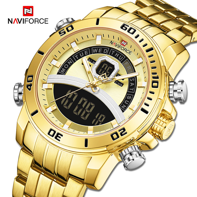 New Naviforce Men Watch Top Luxury Brand Mens Sports Quartz Watches Chronograph Male Clock Stainless Steel Relogio Masculino