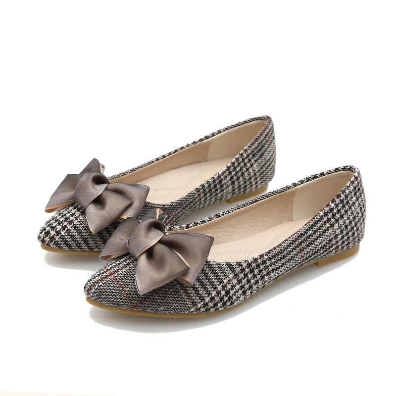 New Plus Size Women Shoes Flats Slip-On Luxury Elegant Ballet Flats Woman Pointed Toe Fashion Plaid Shoes Ladies Casual Loafers