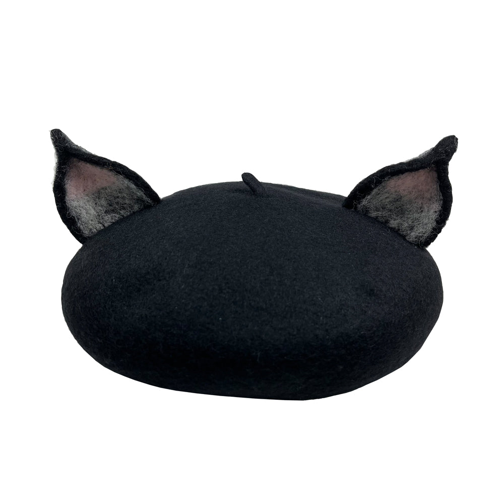 New Retro Women'S Cute Fox Ear Woolen Beret Caps Real Wool Casual Warm Painter Hat Handmade Nick Cat Ear Beret Hat Hot Gift Rh