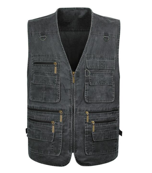 New Summer Casual Men Vest Sleeveless Jacket Male Plus Size Vest Men Multi Pocket  Vest Men Deporte Photography Vest Xl-5Xl
