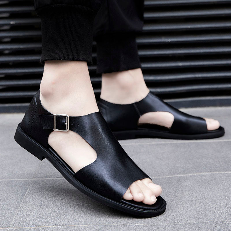 New Summer Men Sandals 2020 Leisure Beach Men Casual Shoes High Quality Genuine Leather The Men'S Sandals