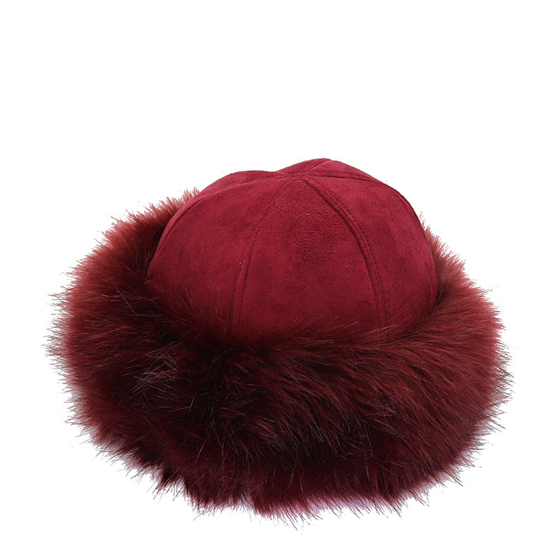 New Thick Warm Russian Hat Ladies Suede Bomber Hat Windproof Women Fur Hat Female Mongolia Cap Women Fox Fur Skullies Beanies