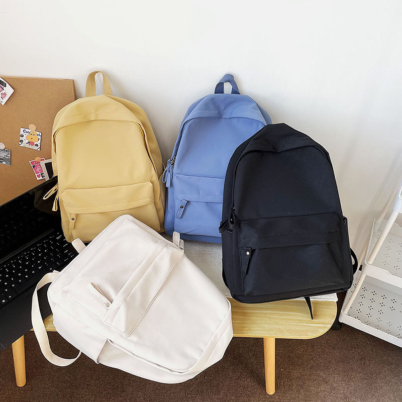New Trend Backpack Fashion Canvas Women Backpack New Solid Color Shoulder Bags Solid Color Teenager Girl School Bag Mochilas
