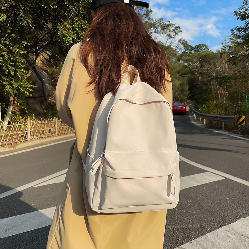 New Trend Backpack Fashion Canvas Women Backpack New Solid Color Shoulder Bags Solid Color Teenager Girl School Bag Mochilas
