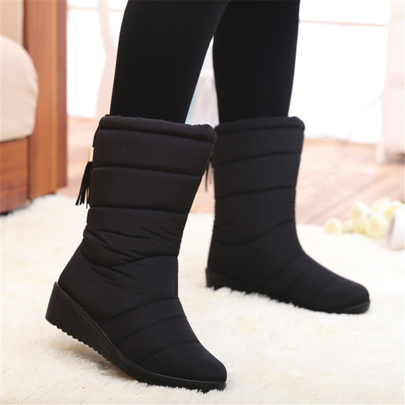 New Women Boots Waterproof Down Winter Boots Female Warm Ankle Snow Boots Ladies Shoes Woman Winter Shoes Heels Botas Mujer