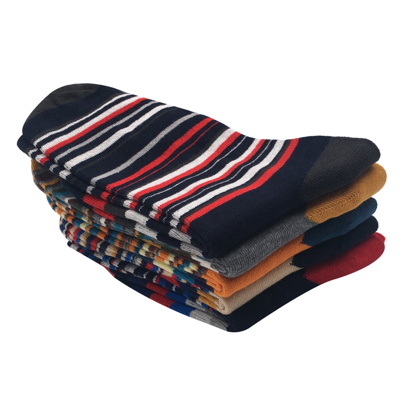 New Men'S Stockings Fashion Color Striped Men'S Socks Autumn And Winter Cotton Socks Wholesale