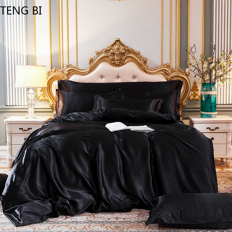 New Style Silk Bedding, Home Furnishing, Fashion Luxury Bedding Set, Duvet Cover, Bed Sheet, Pillowcase. Size King Queen Twin