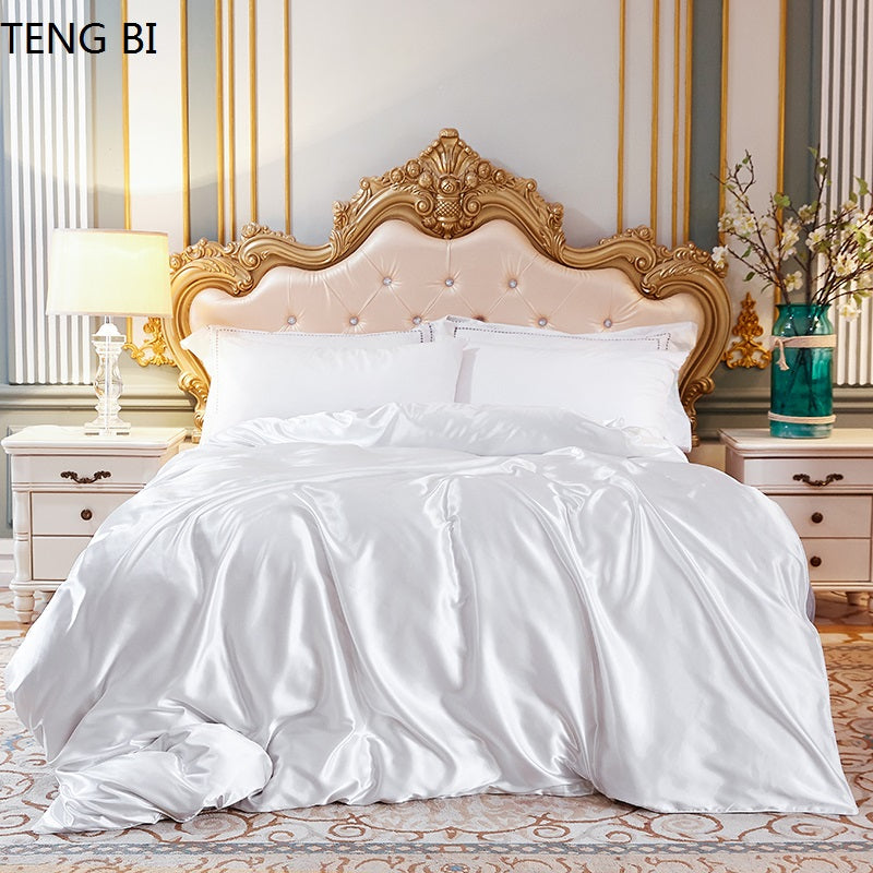 New Style Silk Bedding, Home Furnishing, Fashion Luxury Bedding Set, Duvet Cover, Bed Sheet, Pillowcase. Size King Queen Twin