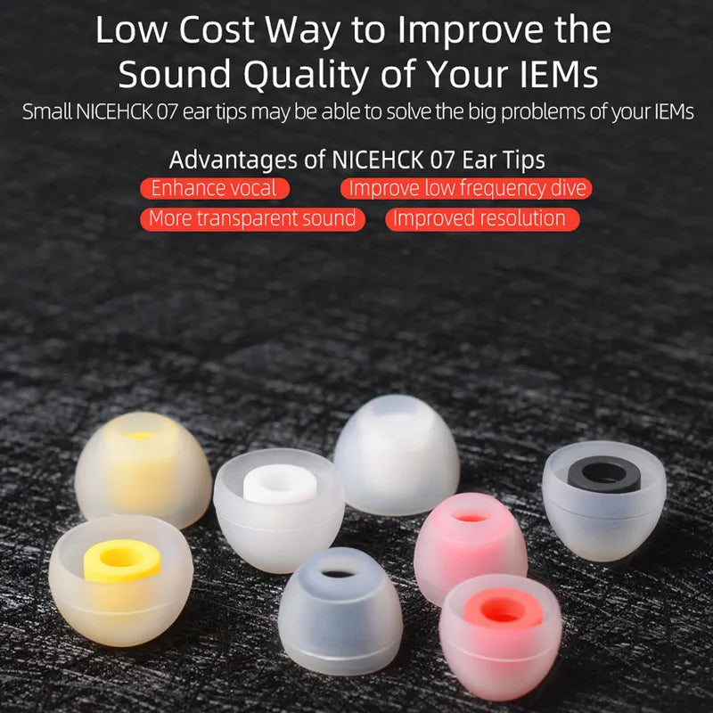 Nicehck 07 Noise Isolating Silicone Ear Tips Soft Safe Eartips Improve Vocal For Nx7 Mk3 Asx Zsn Zs10 Pro Zsx In Ear Earphone