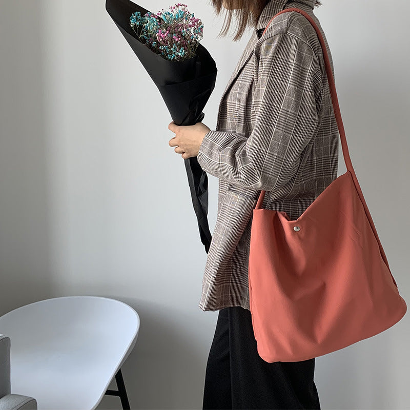 Nylon Canvas Shoulder Shopper Bag For Women 2023 Cotton Cloth Female Student Messenger Bag Large Eco Shopping Tote Bags Handbags