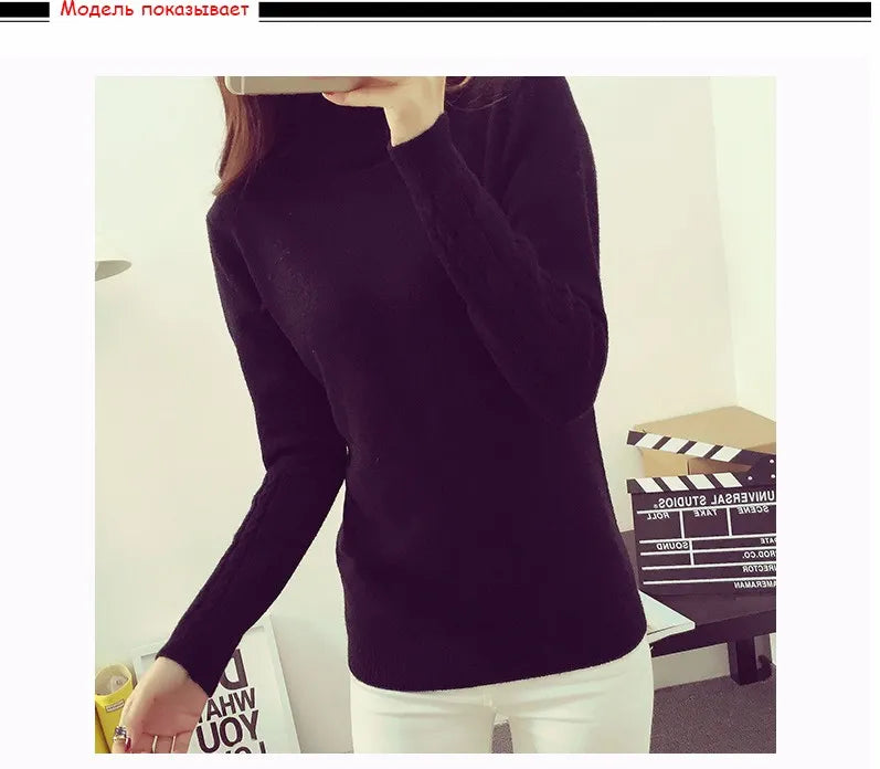 Ohclothing Hot 2022 Spring Autumn Winter Pullovers Fashion Turtleneck Sweater Women Twisted Thickening Slim Pullover Sweater