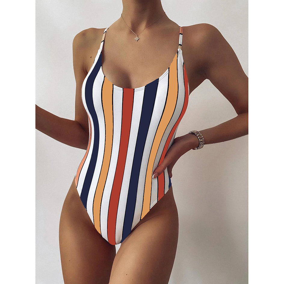One Piece Swimsuit Women Swimwear 2022 Sexy Striped Bathing Suit Woman Bikini Swimming For Beach Wear Monokini Female Swimsuits