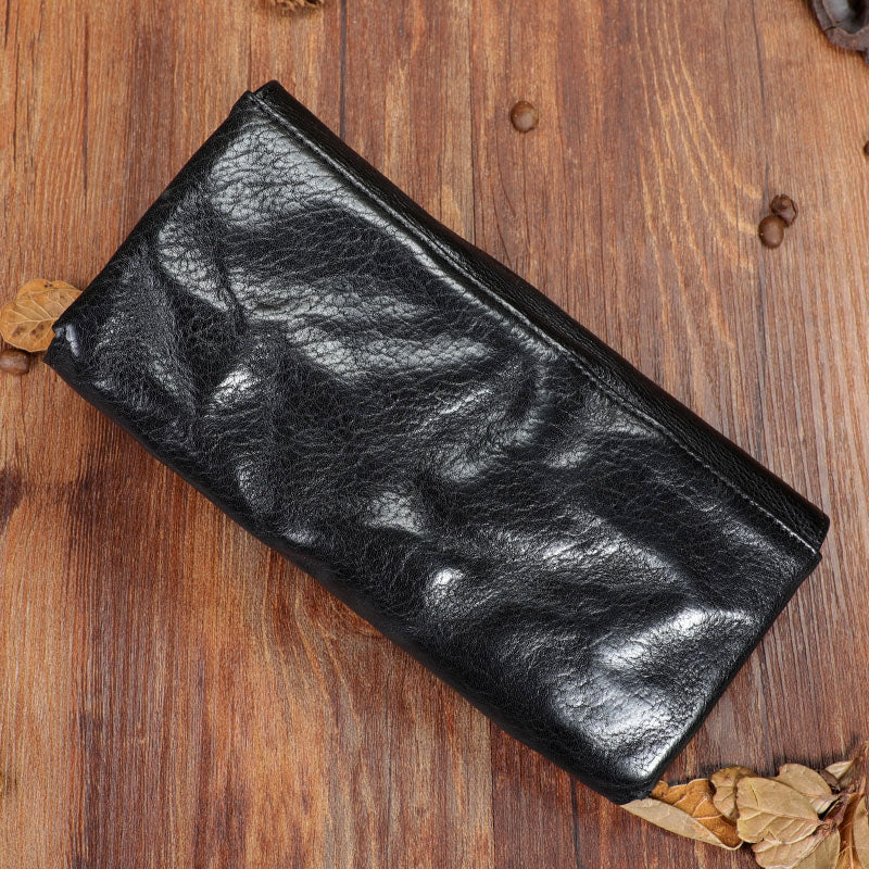 Original Retro Multi-Function Leather Long Wallet First Layer Cowhide Multi-Function Wallet Mobile Phone Bag Lock Clasp