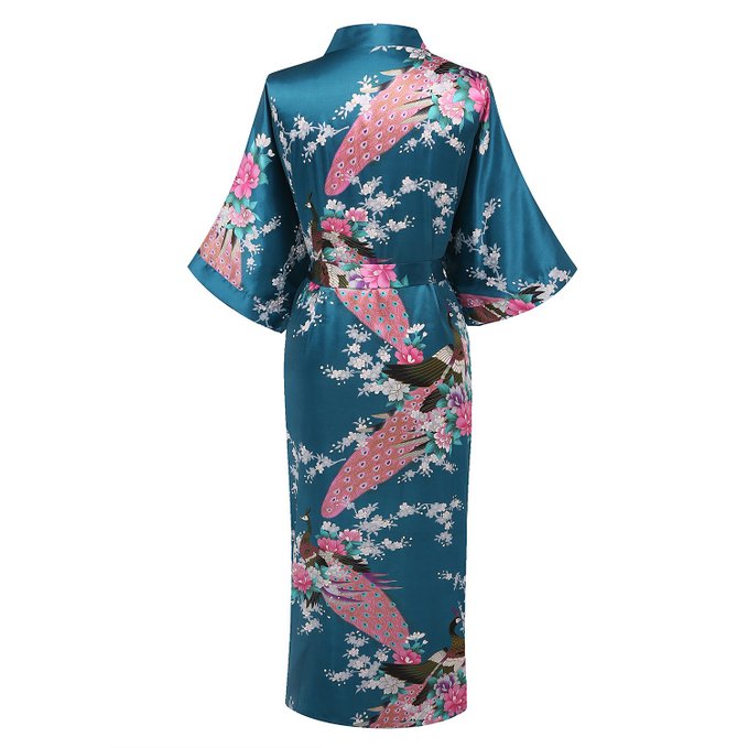 Oversize 3Xl New Drak Green Wedding Bride Bridesmaid Robe Satin Rayon Bathrobe Nightgown For Women Kimono Sleepwear Flower